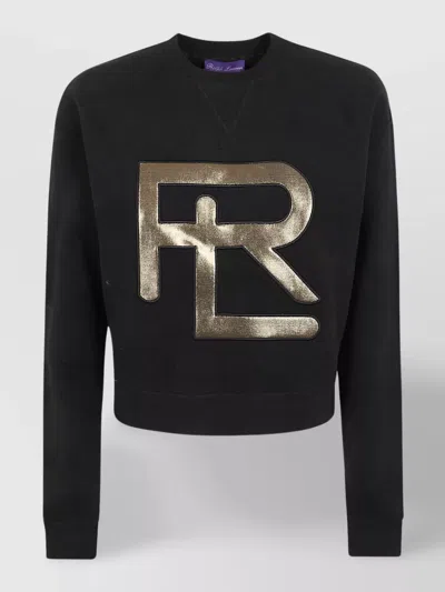 Ralph Lauren Foil Rl Cn-long Sleeve-pullover In Black