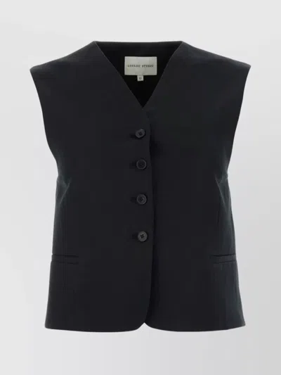 Loulou Iba Twill-weave Gilet In Black