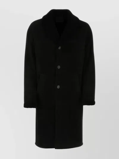 Prada Man Black Shearling Coat