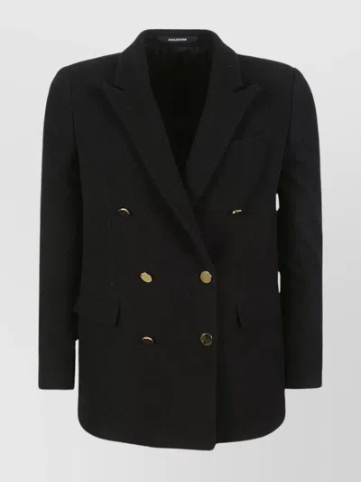 Tagliatore Double-breasted Boucle Jacket In Nero