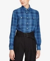 POLO RALPH LAUREN RELAXED-FIT PLAID TWILL COTTON SHIRT