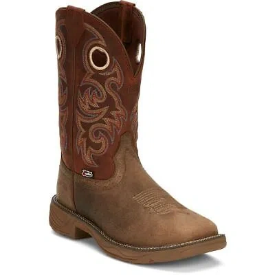 Pre-owned Justin Boots Justin Men's Se4341 Rush 11" Peanut Tan (brown) Composite Toe Waterproof Boots