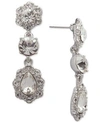 GIVENCHY CRYSTAL AND PAVE TRIPLE DROP EARRINGS