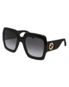 GUCCI GLITTERED SQUARE GG SUNGLASSES,PROD202830370