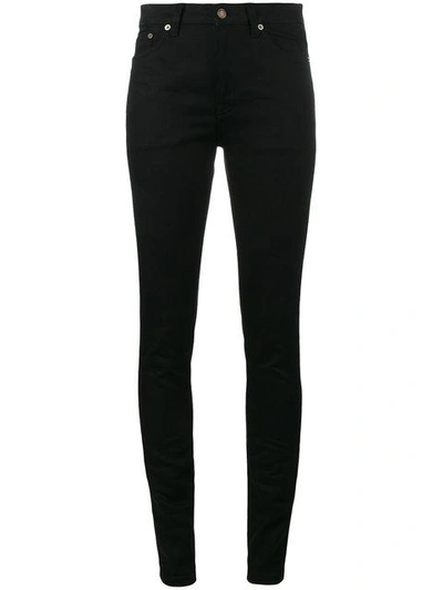 Saint Laurent Medium Rise Skinny Jeans In Nero