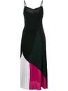 PROENZA SCHOULER TRICOLOUR DRESS WITH V NECK AND SPAGHETTI STRAPS,R173726KW05612308740