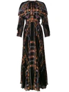 Etro Cape-effect Printed Plissé Silk-chiffon Gown