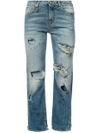 R13 R13 DISTRESSED BOYFRIEND JEANS - BLUE,R13W018031412285251