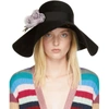 GUCCI Black Felt Flower Hat,479205 3HC03