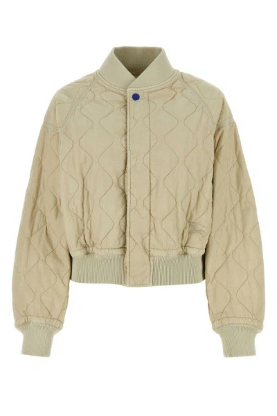 Burberry Nylon Padded Jacket In Ivory