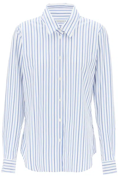 Dries Van Noten Striped Compact Poplin Shirt In White