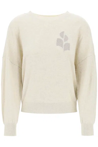 Isabel Marant Étoile Isabel Marant Etoile Marisans Sweater With Lurex Logo Intarsia In Cream