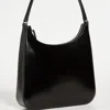 Staud Women Alec Embossed Logo Shoulder Leather Bag In Black