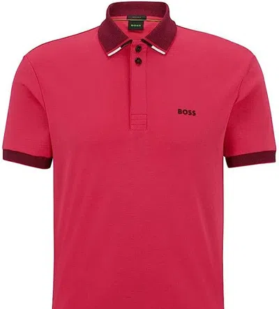 Hugo Boss Paddy 1 Logo-print Polo Shirt In Pink