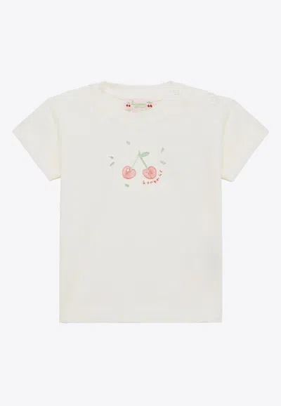 Bonpoint Babies Logo-printed Crewneck T-shirt In White
