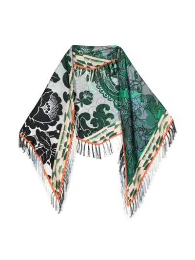 Pierre-louis Mascia Floral-print Silk Scarf In Green