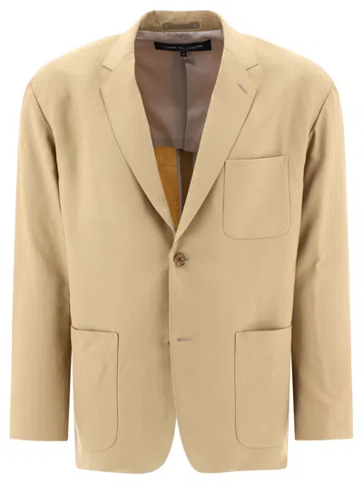 Comme Des Garçons Homme Deux Comme Des Garçons Homme Wool Single-breasted Blazer In Beige