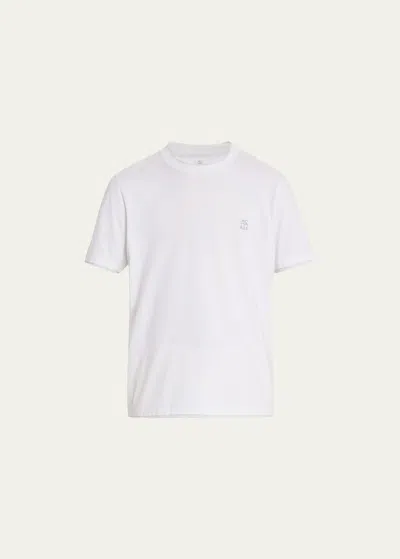 Brunello Cucinelli Marled Crewneck T-shirt In White