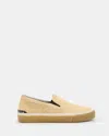 Allsaints Mens Sand Navaho Cow-leather Slip-on Trainers