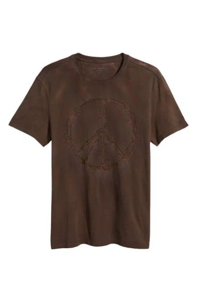John Varvatos Ink Peace Cotton Graphic Tee In Mauvewood