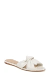 Veronica Beard Seraphina Twisted Leather Slide Sandals In Coconut White Lea