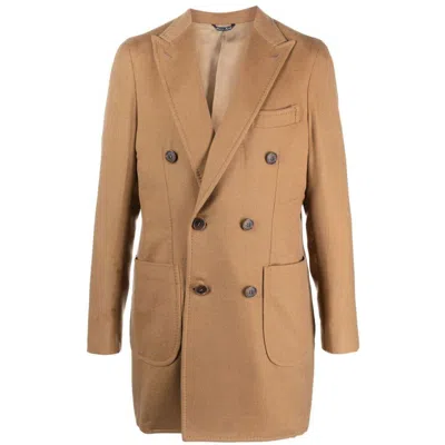 Gabo Napoli Double-breasted Cashmere Coat In Brown
