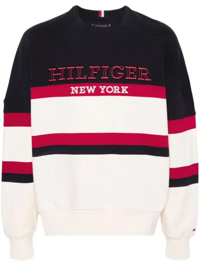 Tommy Hilfiger Monotype Colour Block Sweatshirt Clothing In Nude & Neutrals