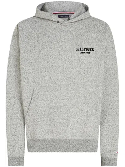 Tommy Hilfiger Monotype Mouline Hoodie Clothing In Grey