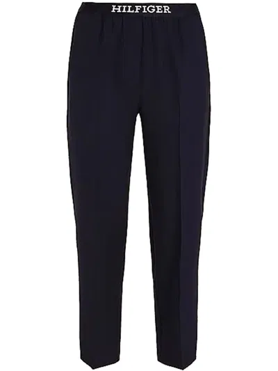 Tommy Hilfiger Slim Straight Logo Pant Clothing In Blue