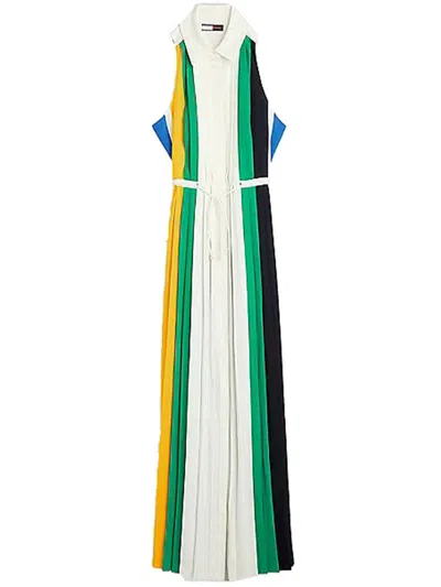 Tommy Hilfiger Thc Preppy Pleated Maxi Dress Clothing In Multi