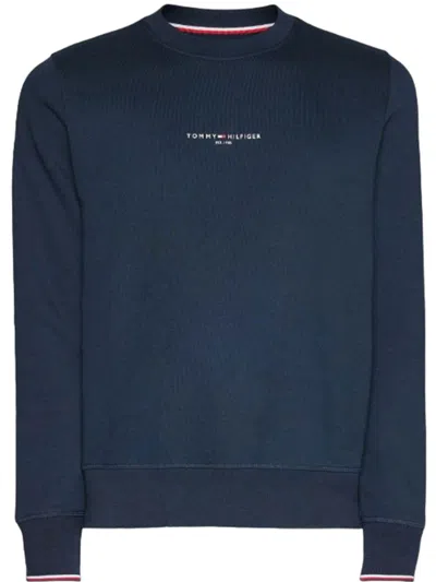 Tommy Hilfiger Wcc Tommy Logo Tipped Crewneck Clothing In Blue