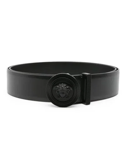 Versace Belts Leather Accessories In Black