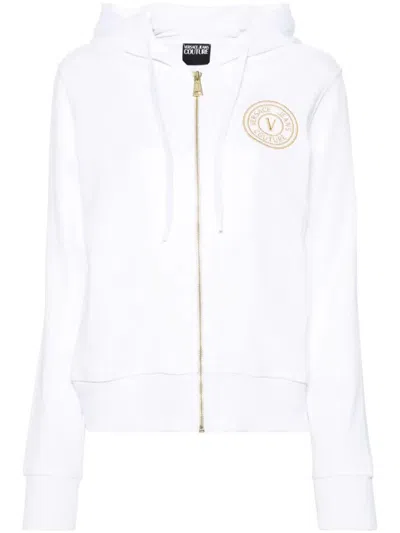Versace Jeans Couture V-embl Embro Sweatshirts Clothing In White