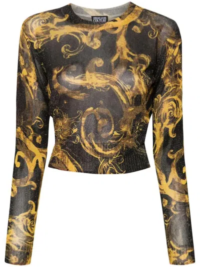 Versace Jeans Couture Watercolor Knitwear Clothing In Black