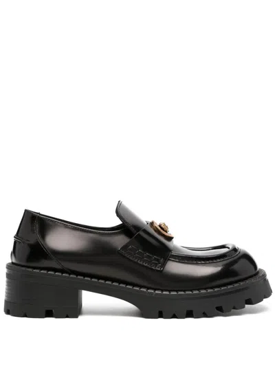 Versace Shoes Leather In Black