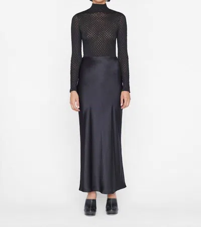 Frame Column Silk-satin Maxi Skirt In Black