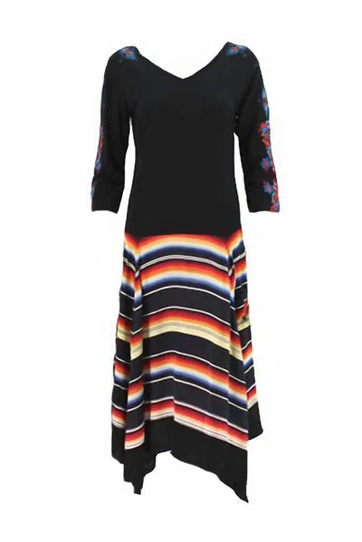 Vintage Collection Women's Sunrise Saltillo Midi Dress In Black Multi