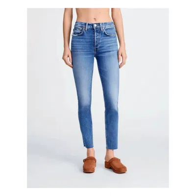 Re/done 90s High Rise Ankle Crop Jeans In Indigo Storm In Multi