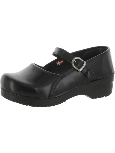Sanita Clare Womens Leather Mary Jane Clogs In Black