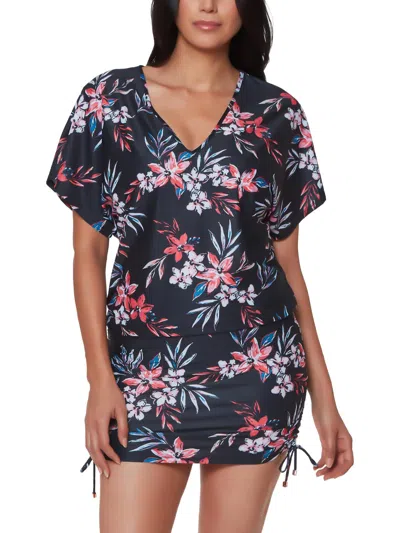 Bar Iii Womens Floral Print Caftan Cover-up In Multi