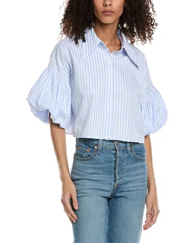 Colette Rose Bubble Sleeve Shirt In Blue