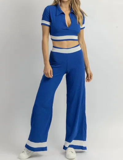 Fascination Striped Pant Set In Pacifica In Blue