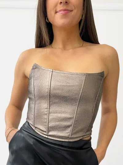Sofie The Label Shine Corset Top In Beige