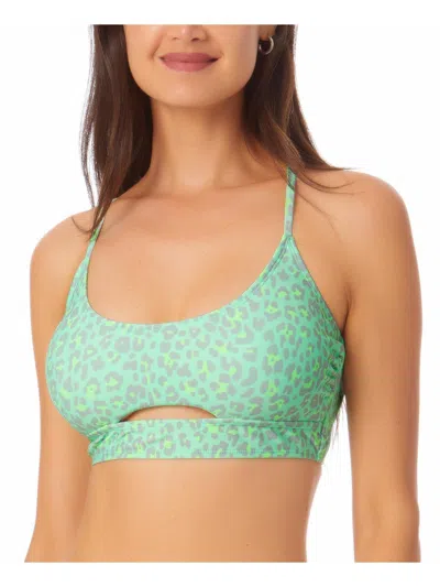 California Waves Juniors Womens Cut-out Lace-up Back Bikini Swim Top In Multi