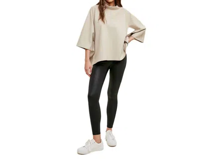 Wishlist Mock Neck Poncho In Mocha In Beige