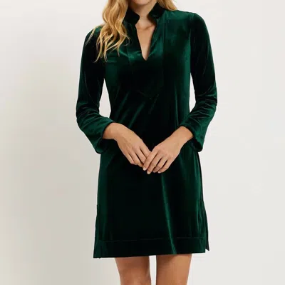 Jude Connally Kate Velvet Dress In Palace Green
