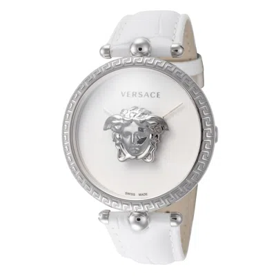 Versace Palazzo Empire Leather Watch In White
