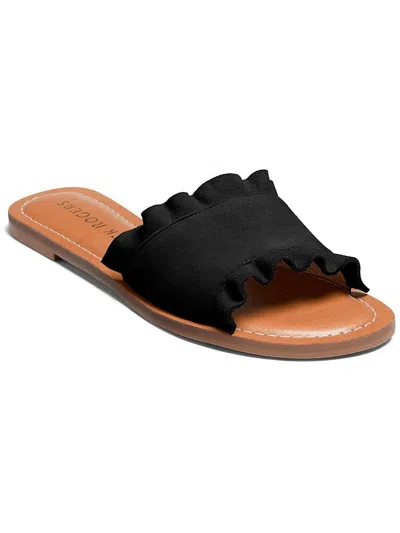 Jack Rogers Rosie Ruffle Womens Ruffled Slip-on Slide Sandals In Black