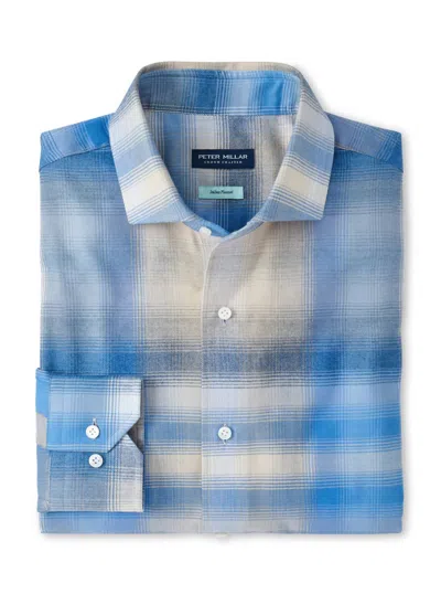 Peter Millar Men's Goodman Italian Flannel Sport Shirt In Vintage Indigo In Blue