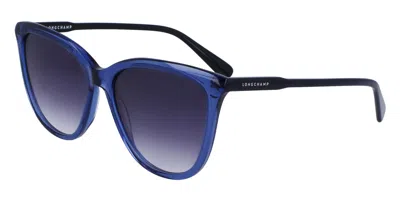 Longchamp Women's 56 Mm Blue Sunglasses Lo718s-400
